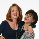 Lea Thompson with Amy Pietz on a Caroline in the City promotional photo.